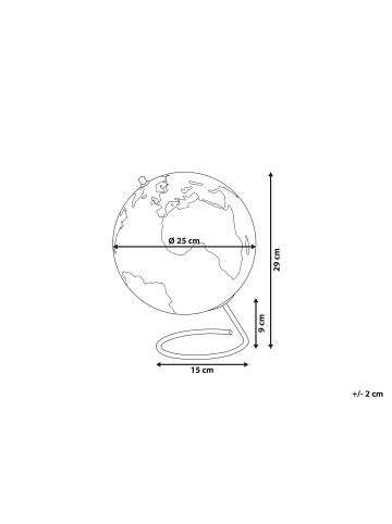 Beliani Globus CARTIER in Gelb/Silber - (W) 25 x (H) 29 x (L) 25 cm