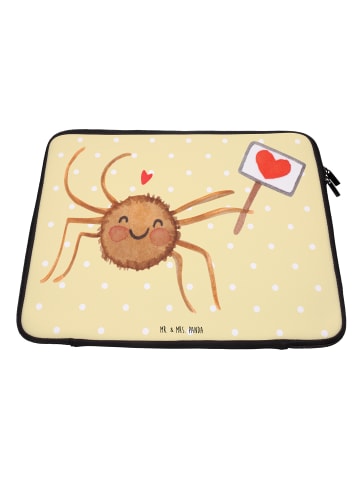 Mr. & Mrs. Panda Laptop Tasche Spinne Agathe Motivation ohne Spruch in Gelb Pastell