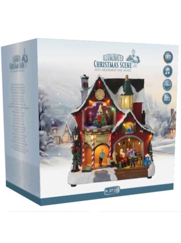 Home&Styling Collection Bewegliche Weihnachtskulisse Sitz von Nikolaus in Mehrfarben, 16,5 x 27,5 cm