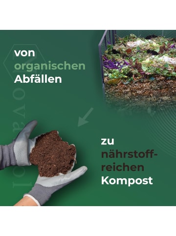 Novatool Novatool Garten-Komposter Metall 100x100x50 cm + Deckel und Boden, mit in Silber