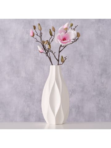 Boltze Deko-Vase AVANTIKA, matt in Weiß, Ø 16 x (H) 30 cm