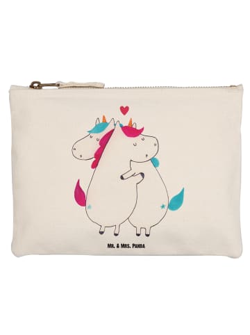 Mr. & Mrs. Panda Kosmetiktasche Einhorn Mitteilung ohne Spruch in Weiß