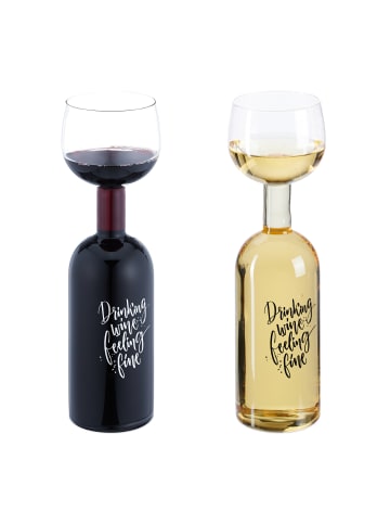 relaxdays Weinflasche Glas in Transparent - 750 ml