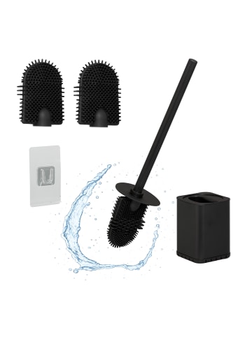 relaxdays Toilettenbürste in Schwarz - (B)9,5 x (H)40 x (T)10 cm
