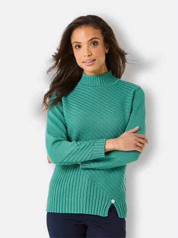 creation L Stehkragenpullover in smaragd