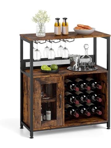 COSTWAY Weinschrank Industrial 75x34x90,5cm in Braun