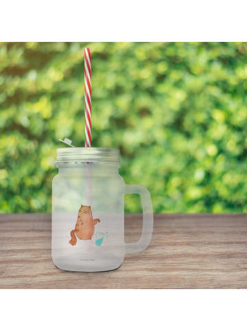 Mr. & Mrs. Panda Trinkgefäß Katze Wasserglas ohne Spruch in Transparent