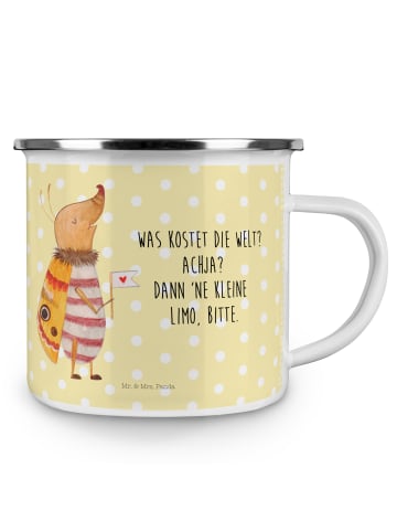 Mr. & Mrs. Panda Becher Nachtfalter Fähnchen mit Spruch in Gelb Pastell