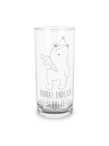 Mr. & Mrs. Panda Wasserglas Bär Schultüte mit Spruch in Transparent