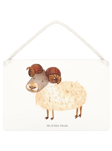 Mr. & Mrs. Panda holzbild Sternzeichen Widder ohne Spruch in Weiß