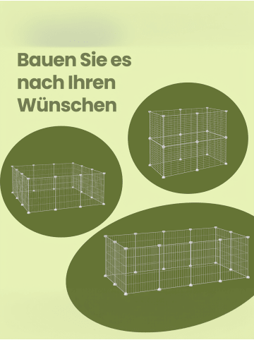 SONGMICS Kleintiergehege Damion in Weiß - (B)143 x (H)46 x (T)73 cm
