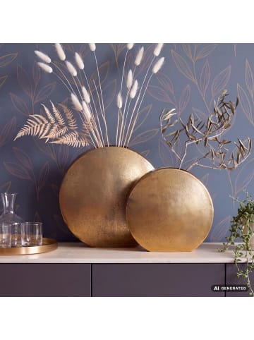 FineBuy Vase in Gold / Aluminium / 35x14x35