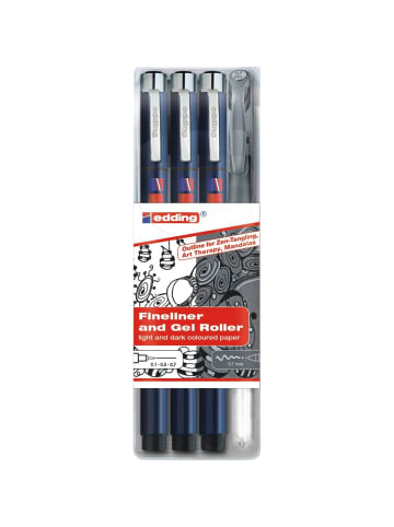 edding Faserzeichner Tangle Outline Set Packung mit 4 Stifte