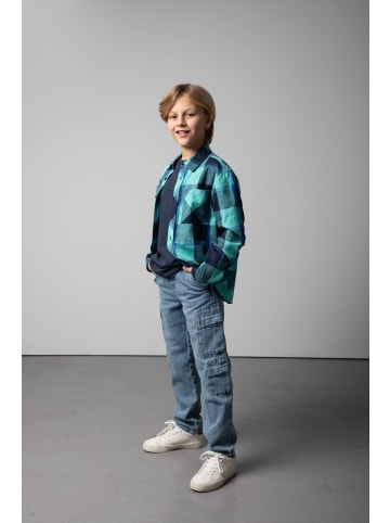 Coccodrillo Langärmliges Flanellhemd in türkis