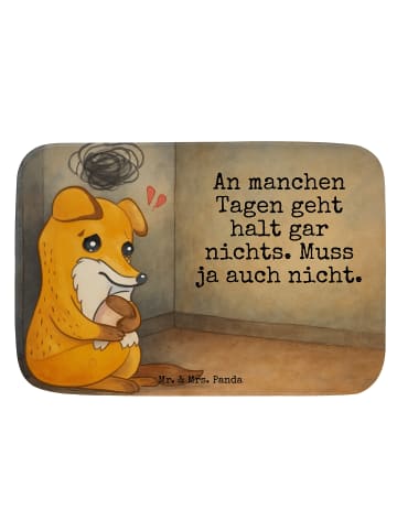 Mr. & Mrs. Panda Badeteppich Fuchs Depressionen Design mit Spruch in Weiß