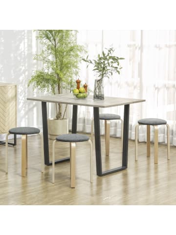 HOMCOM Esszimmerhocker-40L x 40B x 45H cm-Grau