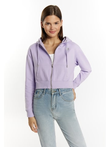 myMo Damen Zip Hoodie Cropped in Violett