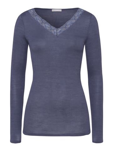 Hanro Longsleeve Woolen Lace in nightshade