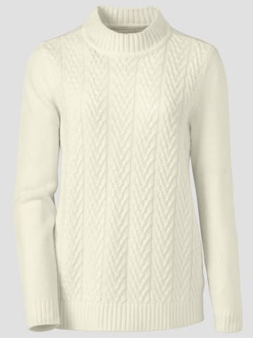 Sieh an! Stehkragenpullover in wollweiß