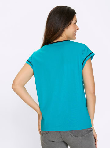 Sieh an! Kurzarmshirt in türkis-schwarz