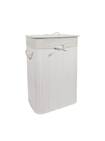 NUXIO Wäschekorb aus Bambus ZORA, 72 l in Weiß, (B) 30 x (H) 60 x (L) 40 cm
