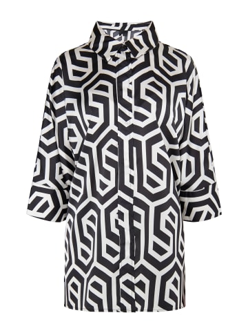 DreiMaster Damen Hemdbluse in Schwarz Wollweiss