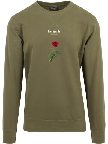 Mister Tee Pullover "Lost Youth Rose Crewneck" in Grün