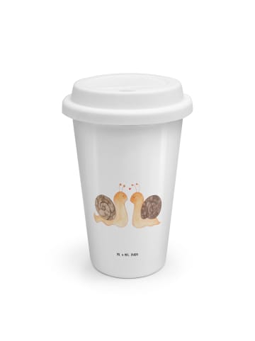 Mr. & Mrs. Panda Kaffeebecher Schnecken Liebe ohne Spruch in Weiß