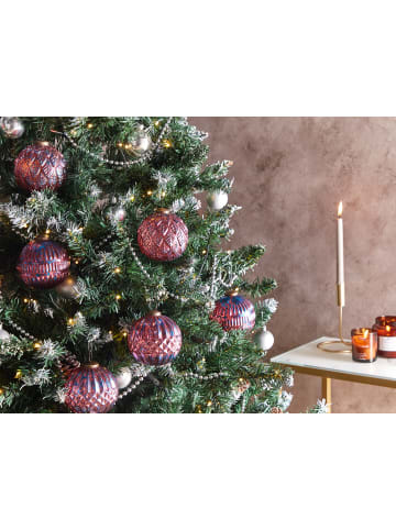 Beliani 6er-Set Weihnachtsbaumkugeln ASTRAL in Rosa/Blau