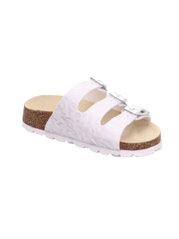 superfit Tieffußbett Pantolette FUSSBETTPANTOFFEL in Weiß/Silber
