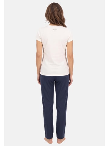 Marc O´Polo Bodywear Schlafanzug Cotton in Dunkelblau / creme