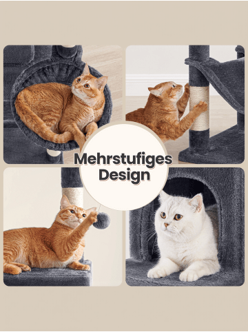 Feandrea Katzenbaum Clawfy in Rauchgrau - (B)50 x (H)199 x (T)60 cm