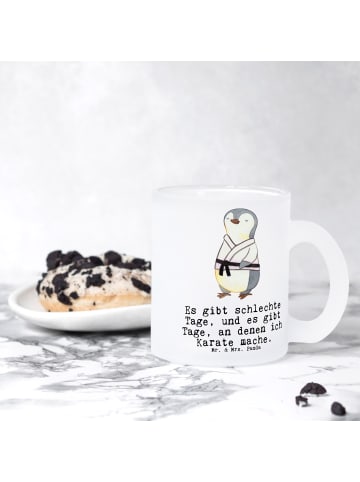 Mr. & Mrs. Panda Glas Pinguin Karate mit Spruch in Transparent