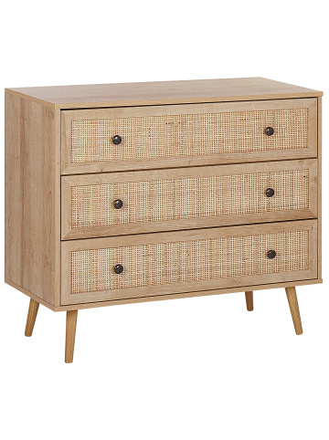 Beliani Kommode PONCA in Braun/Schwarz - (W) 90 x (H) 79 x (L) 40 cm