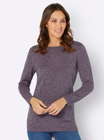 Sieh an! Long-Pullover in aubergine-meliert