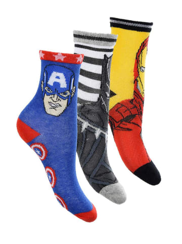 Avengers 6er-Set: Socken Captain America Iron Man Black Panther Strümpfe in Mehrfarbig