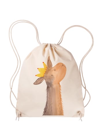 Mr. & Mrs. Panda Drawstring Bag Lamakopf König ohne Spruch in Creme