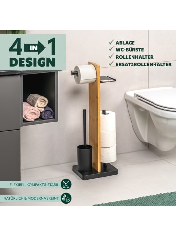 eluno WC-Garnitur Bambus Schwarz