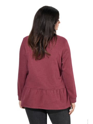 Ulla Popken Sweatshirt in dunkel kirschrot