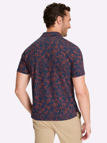 WITT WEIDEN Kurzarm-Poloshirt in dunkelblau-bedruckt