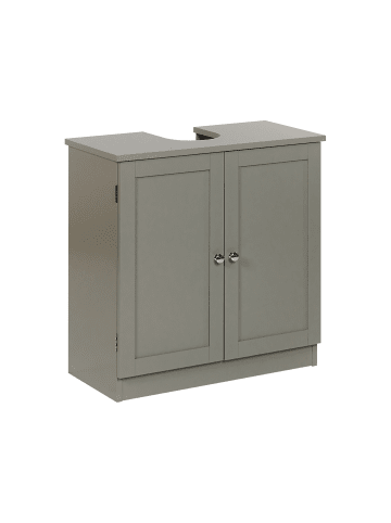 Beliani Waschbeckenunterschrank ATJONI in Grau - (W) 60 x (H) 60 x (L) 30 cm