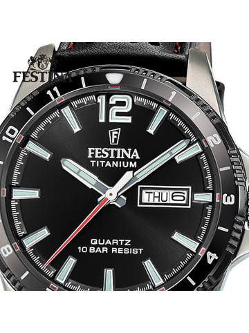 Festina Analog-Armbanduhr Festina Titanium schwarz groß (ca. 43mm)