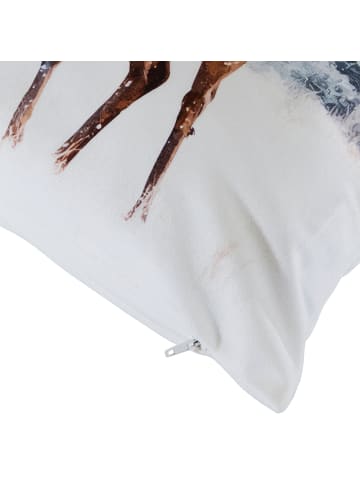 REDBEST Nicky-Velours Kissenhülle in braun-weiß