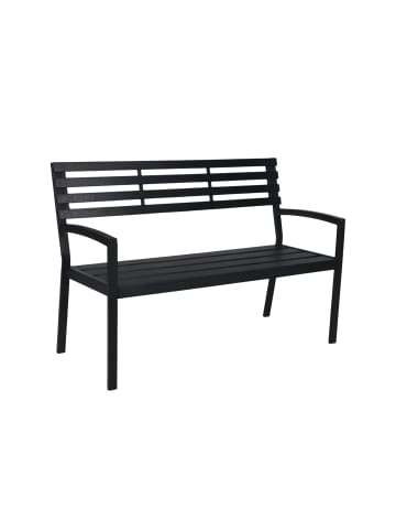 relaxdays Gartenbank in Schwarz - (B)128 x (H)88 x (T)59 cm