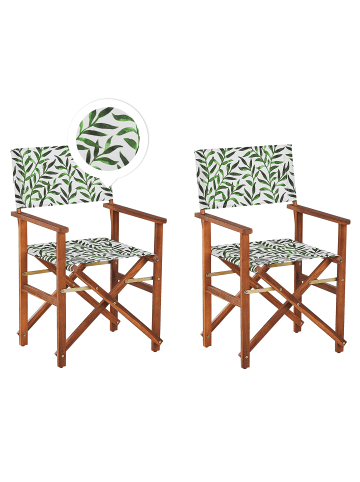 Beliani 2er-Set Gartenstuhl CINE in Grün/Braun