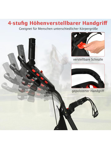 COSTWAY Golf Trolley 4 Rad klappbar in Rot