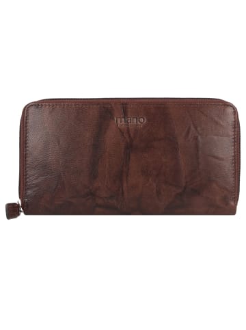 mano Donna Aurona Geldbörse RFID Leder 19 cm in dunkelbraun