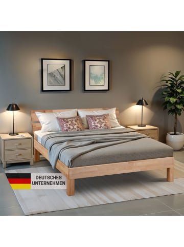 Coemo Bett Massivholz Leah  in Buche natur