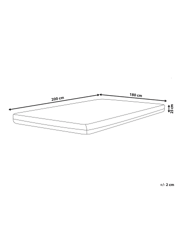 Beliani Matratze TREASURE in Weiß/Schwarz - (W) 180 x (H) 25 x (L) 200 cm