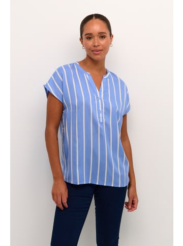 Kaffe Kurzarm-Bluse KAstridy Regular fit in Ultramarine / Chalk Stripe